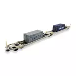 Set 2 wagons porte-conteneurs Pullman 36555 - HO 1/87 - NL / RN