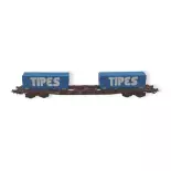 Containertragwagen S70 "TIPS". - JOUEF 6260 - SNCF - HO 1/87