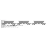 Set de 3 wagons trémies ex type 1 « ECR » - Ree Modèles WBECR1 - HO 1/87 - SNCF - Ep VI - 2R