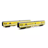 Set 2 voitures postales jaunes PA UIC - LSModels 40446 - SNCF - HO : 1/87 - EP IV