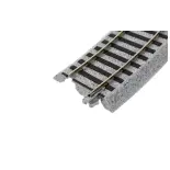 4 rails incurvés Unitrack (R370-22.5) 22,5 degrés - Kato 2-280 - HO 1/87