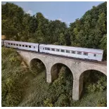 Set of 3 TEE Mistral JOUEF HJ4165 carriages - HO 1/87 - SNCF