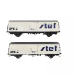 Set 2 wagons réfrigérants STEF moderne - Ls Models 30237 - HO 1/87 - SNCF - EP IV / V