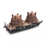 Pack of 2 cast iron ladles for wagon ARTITEC 487.801.56 - HO : 1/87