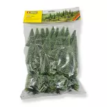 Pack de 25 sapins Noch 26825 - HO 1/87 TT 1/120 - Hauteur 50 à 140 mm