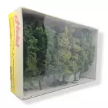 5 Arbres à feuilles - Vert moyen / clair - HEKI 1990 - Échelle HO / TT - 180 mm