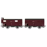 Lote de 2 vagones cubiertos PLM 20T REE Modelos WB696 - HO 1/87 - SNCF - EP II