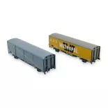 Set wagons couvert EVS Hs Trains160 16034 - N 1/160 - SNCF - Ep IV