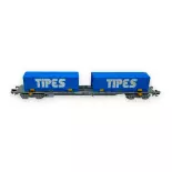 Sgss container wagon "TIPES" - Arnold HN6650 - N 1/160 - SNCF - Ep V
