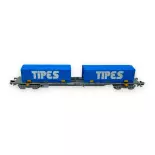 Sgss containerwagen "TIPES" - Arnold HN6650 - N 1/160 - SNCF - Ep V