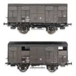 Set di 2 vagoni 20T PLM REE ex primeurs coperti Modelli WB739 - HO 1/87 - SNCF - EP III