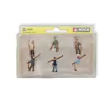 Lot von 6 Figuren / 5 Skifahrer und 1 Verletzter NOCH 15829 - HO 1/87