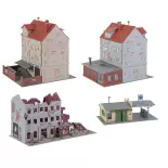 Group of 4 buildings from the 1950s Faller 191772 - HO: 1/87 - EP III