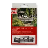 Autentico ponte pedonale in legno BUSCH 1850 - HO 1/87