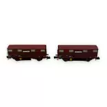 Coffret de 2 wagons couverts à 2 essieux - Arnold HN6572 - N 1/160 - SNCF - Ep IV - 2R