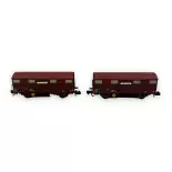 Set mit 2 gedeckten Güterwagen mit 2 Achsen - Arnold HN6572 - N 1/160 - SNCF - Ep IV - 2R