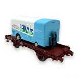 Wagon UFR Mono-Porteur + Fourgon Frigo "GERVAIS" REE Modeles WB653 - HO 1/87