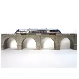 1-track stone viaduct - 165mm Wooden model 109010 - HO 1/87