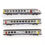 3 TER Burgundy coaches - Ls Models 41233DC - HO 1/87 - SNCF