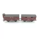 Set 2 wagons Couvert OCEM 19 REE Modèles WB685 - HO 1/87 - SNCF - EP II