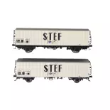 Set 2 wagons réfrigérants STEF - Ls Models 30224 - HO 1/87 - SNCF - EP IV