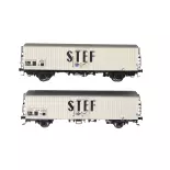 Lote de 2 vagones frigoríficos STEF - Ls Models 30224 - HO 1/87 - SNCF - EP IV