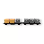 2 wagons porte-conteneurs de type Laabs de la DB - TRIX 24161 - HO 1/87e