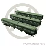 Set of 3 passenger coaches LS Models 42170 - SNCB - HO : 1/87 - Ep III