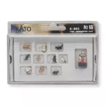 Set van 10 Japanse katten & 1 standbeeld - KATO 6-603 | N 1/160