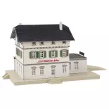 Bever" station anthracite black roof and white rendering FALLER 110142 - HO 1/87