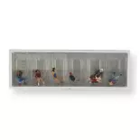 Pack 7 Preiser 10536 multigenerational figures - HO 1:87