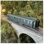 Voiture métallisée Ex-PLM REE Modèles VB463 vert 301 - HO 1/87 - SNCF - EP III.D