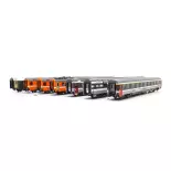 Coffret de 7 voitures voyageurs Munich-Zurich EC 96 Gottfried Keller - Models World 2105 - HO 1/87 - SBB - Ep V - 2R