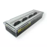 Lot de 4 wagonnets  à voie étroite - Minitrains 5108 - HOe 1/87 - Ep III - 2R
