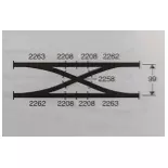 Attraversamento - Marklin 2258 - HO 1/87 - Codice 83 - Binario K - 3R