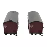 Set of 2 REE MODELS WB763 - PLM HO 1/87 ISOTHERM Wagons Ex-primemeur rouge sideros
