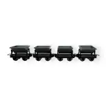 Lot de 4 wagons bennes sans frein