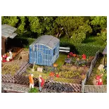 Arbeiderstuin met stacaravan FALLER 180490 - HO 1/87