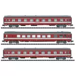 Set aus 3 Schnellzugwagen "Le Capitole" MINITRIX 18218 - SNCF - N 1/160