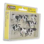 7 black and white cows - Noch 15725 - HO 1/87