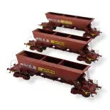 Set de 3 Wagons Trémies EX - REE MODÈLES NW-269 - N 1/160 - SNCF - EP V - DC