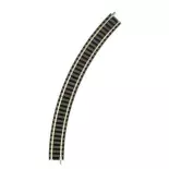 Rail courbe ballasté rayon 225,6 mm 45° Fleischmann 9125 - N : 1/160 - Code 80