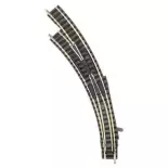 Aiguillage courbe à gauche Fleischmann 9174 cœur plastique code 80 - N 1/160