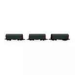 Lote de 3 Vagones Bogie Cortos Sin Logotipo SHIMMS - AZAR MODELS W03-SL3 - Z 1/220 - SNCF - EP IV/V