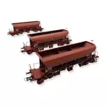 Set van 3 F70 UAS REE onderlossers Modellen WB806 - HO 1/87 - SNCF - EP VI