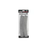 4 rails courbes Unitrack (R730-PCAL/R730-PCAR) CS - Kato 2-242 - HO 1/87