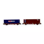 Set van 2 CMA/CGM containerwagens - MFTRAIN N33377 - N 1/160 - SNCF - Ep V - 2R