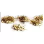 Pack of 100 grass clumps with pebbles - 4 mm long fibres