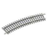 Rail courbe rayon 371 mm 22,5° Peco ST220 - HO : 1/87 - Code 100