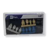 Confezione da 20 contenitori - Blu/Nero/Bianco/Crema | 87Train 22267 | HO